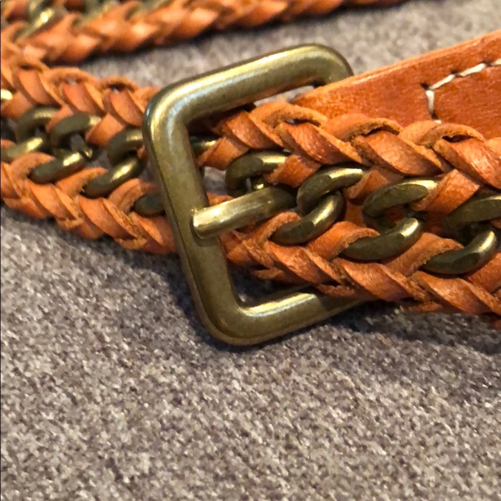jcrew. metal link woven w/ leather belt. - Picture 7 of 8
